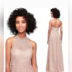 David's Bridal Allover Chantilly Lace A-Line Bridesmaid Dress